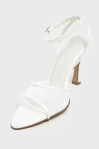 Nisantasi Shoes Rody Pearl Net Ankle Tie Women Thin Heels Sandals - Image 3