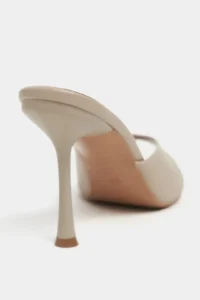 Nisantasi Shoes RODI DARK BEIGE MATTE Pointed toe Women Thin Heels Slippers - Image 4