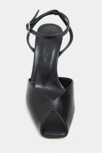 Nisantasi Shoes Velora Black MATTE Square Front Toe Light Ankle Strap Thin Heels Women Shoes - Image 4