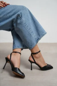 Nisantasi Shoes Velora Black MATTE Square Front Toe Light Ankle Strap Thin Heels Women Shoes - Image 8