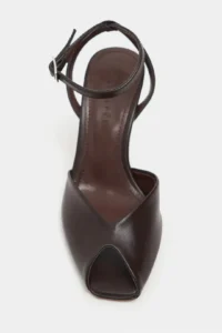 Nisantasi Shoes Velora COFFEE MATTE Square Toe Light Ankle Strap Thin Heels Women Shoes - Image 4