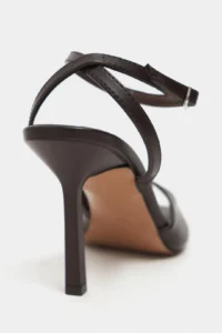 Nisantasi Shoes Velora COFFEE MATTE Square Toe Light Ankle Strap Thin Heels Women Shoes - Image 5