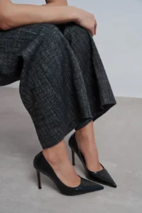 Nisantasi Shoes Lunara Black RUSTIC Patterned Pointed toe Women Stiletto - Image 6