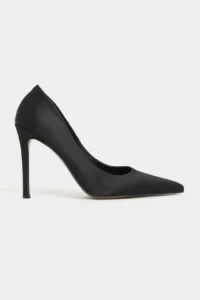 Nisantasi Shoes Lunara Black Satin Pointed toe Women Stiletto
