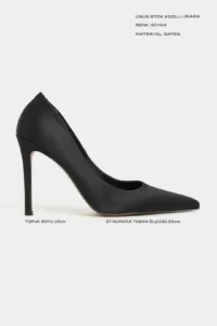 Nisantasi Shoes Lunara Black Satin Pointed toe Women Stiletto - Image 2