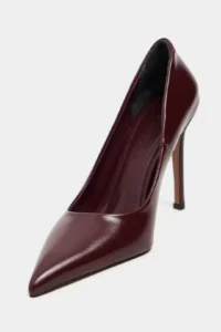 Nisantasi Shoes Lunara Burgundy RUSTIC Patterned Pointed toe Women Stiletto - Image 3