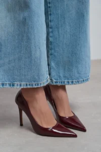 Nisantasi Shoes Lunara Burgundy RUSTIC Patterned Pointed toe Women Stiletto - Image 7