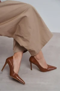 Nisantasi Shoes Lunara Tan RUSTIC Patterned Pointed toe Women Stiletto - Image 6