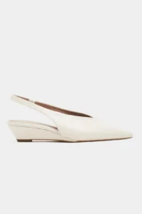 Nisantasi Shoes Nino BEIGE MATTE Arka Bant Detailed Pointed toe Women Wedge Heels Shoes