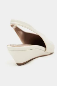 Nisantasi Shoes Nino BEIGE MATTE Arka Bant Detailed Pointed toe Women Wedge Heels Shoes - Image 4