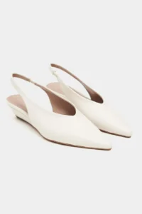 Nisantasi Shoes Nino BEIGE MATTE Arka Bant Detailed Pointed toe Women Wedge Heels Shoes - Image 5
