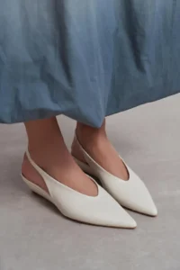 Nisantasi Shoes Nino BEIGE MATTE Arka Bant Detailed Pointed toe Women Wedge Heels Shoes - Image 7
