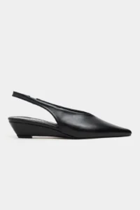 Nisantasi Shoes Nino Black MATTE Arka Bant Detailed Pointed toe Women Wedge Heels Shoes