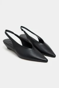Nisantasi Shoes Nino Black MATTE Arka Bant Detailed Pointed toe Women Wedge Heels Shoes - Image 5