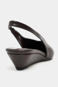 Nisantasi Shoes Nino COFFEE MATTE Arka Bant Detailed Pointed toe Women Wedge Heels Shoes - Image 4