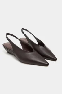 Nisantasi Shoes Nino COFFEE MATTE Arka Bant Detailed Pointed toe Women Wedge Heels Shoes - Image 5