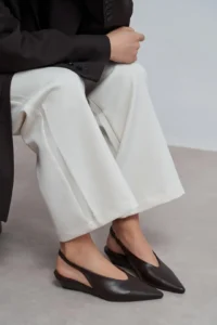 Nisantasi Shoes Nino COFFEE MATTE Arka Bant Detailed Pointed toe Women Wedge Heels Shoes - Image 6