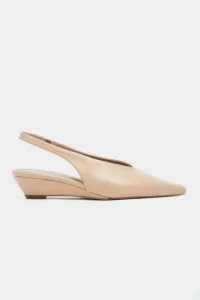 Nisantasi Shoes Nino Nude MATTE Arka Bant Detailed Pointed toe Women Wedge Heels Shoes