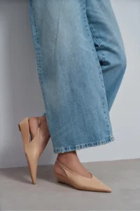 Nisantasi Shoes Nino Nude MATTE Arka Bant Detailed Pointed toe Women Wedge Heels Shoes - Image 7