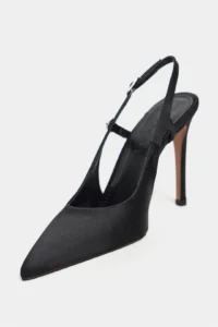 Nisantasi Shoes LADONIA Black Satin Arka Light Hair Clip Detailed Women Heels Shoes - Image 3