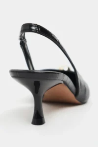 Nisantasi Shoes Alvera Black Kroko Aksesuar Detailed Pointed toe Women Heels Shoes - Image 4