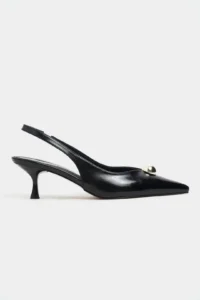 Nisantasi Shoes Alvera Black RUSTIC Aksesuar Detailed Pointed toe Women Heels Shoes