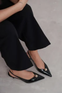 Nisantasi Shoes Alvera Black RUSTIC Aksesuar Detailed Pointed toe Women Heels Shoes - Image 6