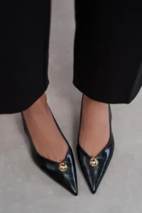 Nisantasi Shoes Alvera Black RUSTIC Aksesuar Detailed Pointed toe Women Heels Shoes - Image 8