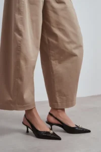 Nisantasi Shoes Alvera Brown Kroko Aksesuar Detailed Pointed toe Women Heels Shoes - Image 6