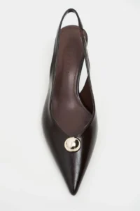 Nisantasi Shoes Alvera Brown RUSTIC Aksesuar Detailed Pointed toe Women Heels Shoes - Image 3