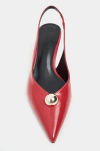 Nisantasi Shoes Alvera Red RUSTIC Aksesuar Detailed Pointed toe Women Heels Shoes - Image 3