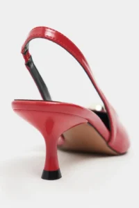 Nisantasi Shoes Alvera Red RUSTIC Aksesuar Detailed Pointed toe Women Heels Shoes - Image 4