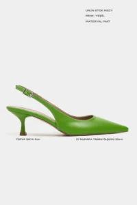 Nisantasi Shoes Megy Green MATTE Arka Light Hair Clip Detailed Pointed toe Women Heels Shoes - Image 3