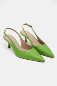 Nisantasi Shoes Megy Green MATTE Arka Light Hair Clip Detailed Pointed toe Women Heels Shoes - Image 6