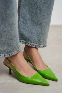 Nisantasi Shoes Megy Green MATTE Arka Light Hair Clip Detailed Pointed toe Women Heels Shoes - Image 8