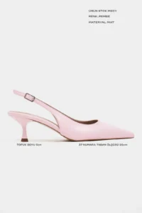Nisantasi Shoes Megy Pink MATTE Arka Light Hair Clip Detailed Pointed toe Women Heels Shoes - Image 3