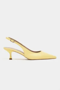 Nisantasi Shoes Megy YELLOW MATTE Arka Light Hair Clip Detailed Pointed toe Women Heels Shoes