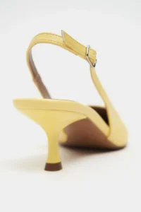 Nisantasi Shoes Megy YELLOW MATTE Arka Light Hair Clip Detailed Pointed toe Women Heels Shoes - Image 5