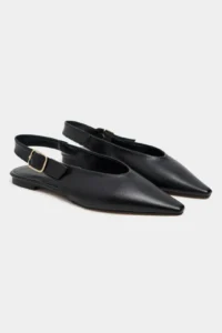 Nisantasi Shoes Tessa Black MATTE Pointed toe Belt Detailed Short Heels Women Flats - Image 5
