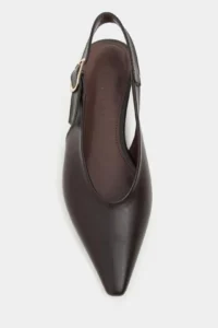 Nisantasi Shoes Tessa COFFEE MATTE Pointed toe Belt Detailed Short Heels Women Flats - Image 3