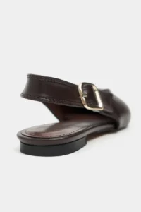 Nisantasi Shoes Tessa COFFEE MATTE Pointed toe Belt Detailed Short Heels Women Flats - Image 4