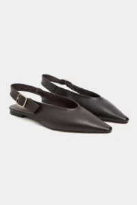 Nisantasi Shoes Tessa COFFEE MATTE Pointed toe Belt Detailed Short Heels Women Flats - Image 5