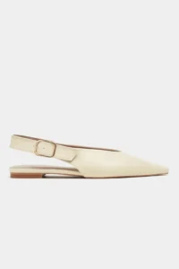 Nisantasi Shoes Tessa BUTTER YELLOW MATTE Pointed toe Belt Detailed Short Heels Women Flats