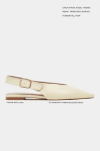 Nisantasi Shoes Tessa BUTTER YELLOW MATTE Pointed toe Belt Detailed Short Heels Women Flats - Image 2