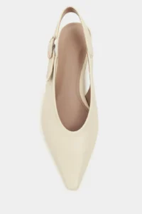 Nisantasi Shoes Tessa BUTTER YELLOW MATTE Pointed toe Belt Detailed Short Heels Women Flats - Image 3