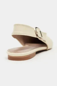 Nisantasi Shoes Tessa BUTTER YELLOW MATTE Pointed toe Belt Detailed Short Heels Women Flats - Image 4