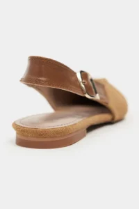Nisantasi Shoes Tessa Tan Suede Leather Pointed toe Belt Detailed Short Heels Women Flats - Image 4