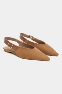Nisantasi Shoes Tessa Tan Suede Leather Pointed toe Belt Detailed Short Heels Women Flats - Image 5