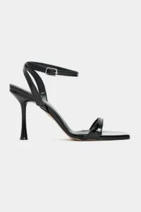 Nisantasi Shoes Megatron Black Patent Bilek Belt Detailed Women  Thin Heels Shoes