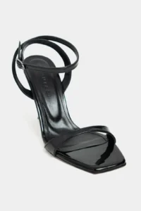 Nisantasi Shoes Megatron Black Patent Bilek Belt Detailed Women  Thin Heels Shoes - Image 3